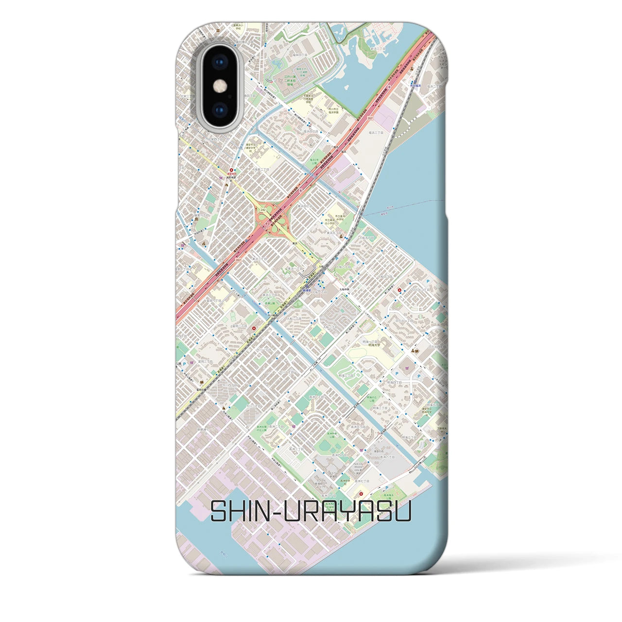 【新浦安(千葉県)】地図柄iPhoneケース(バックカバータイプ)