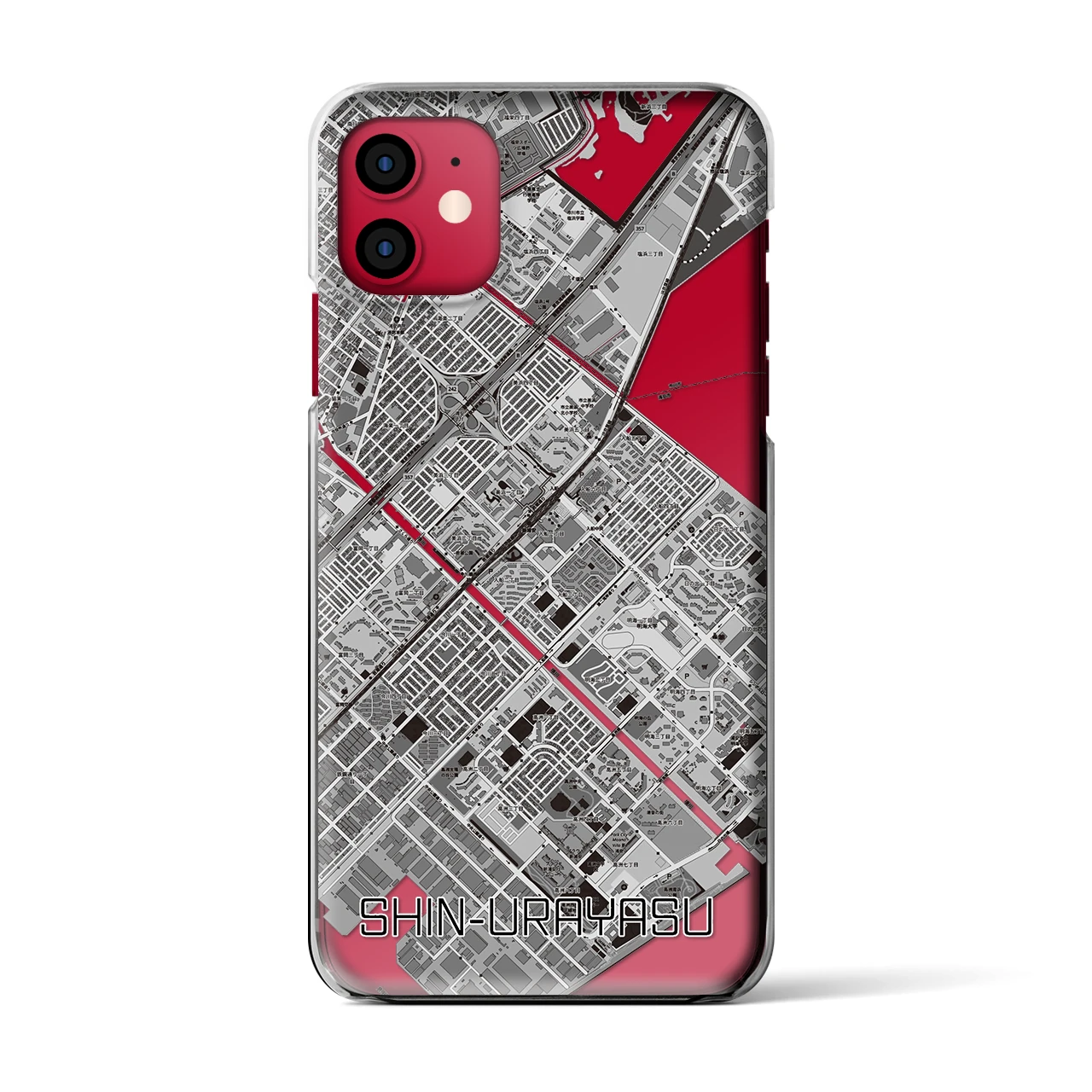 【新浦安(千葉県)】地図柄iPhoneケース(クリアタイプ)