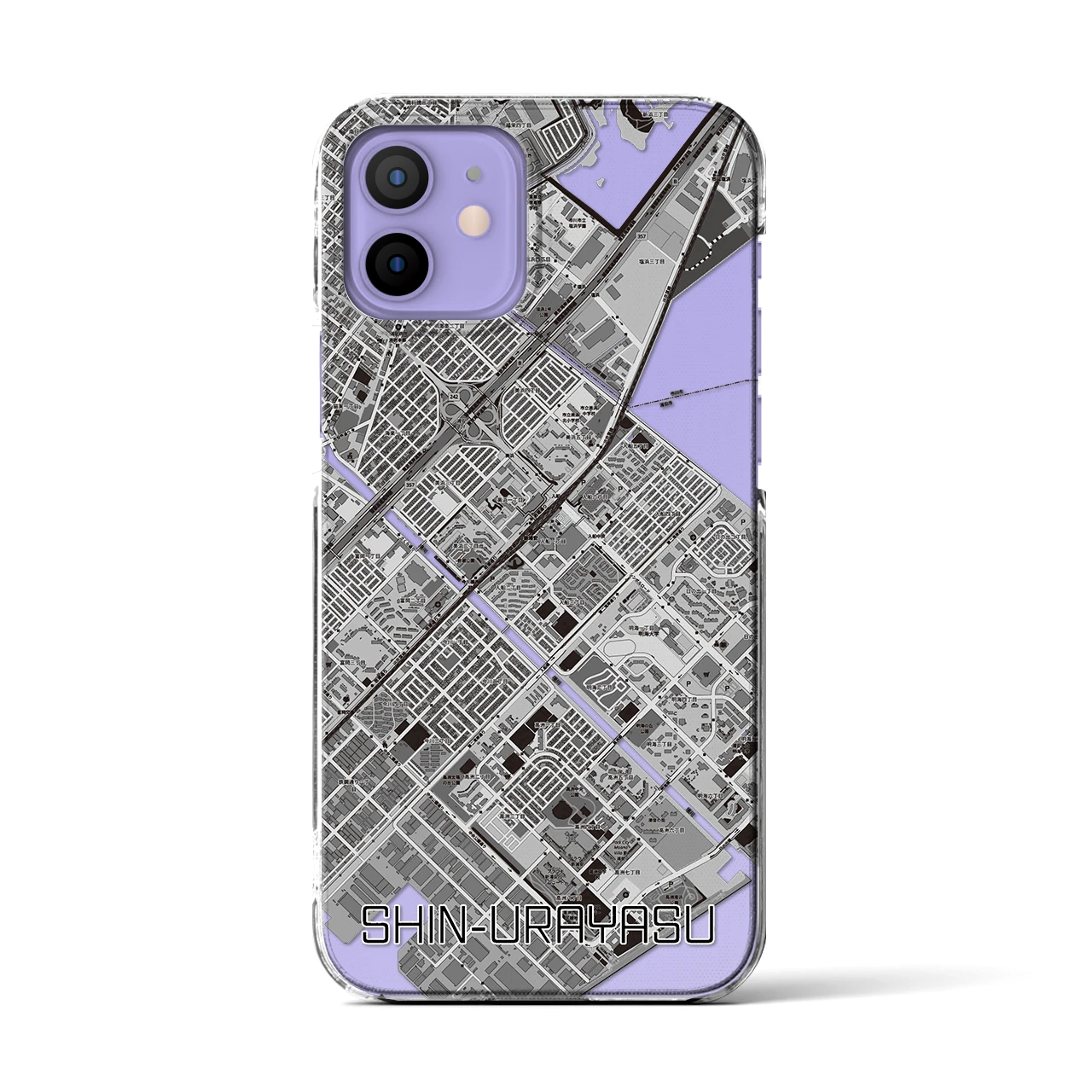 【新浦安(千葉県)】地図柄iPhoneケース(クリアタイプ)