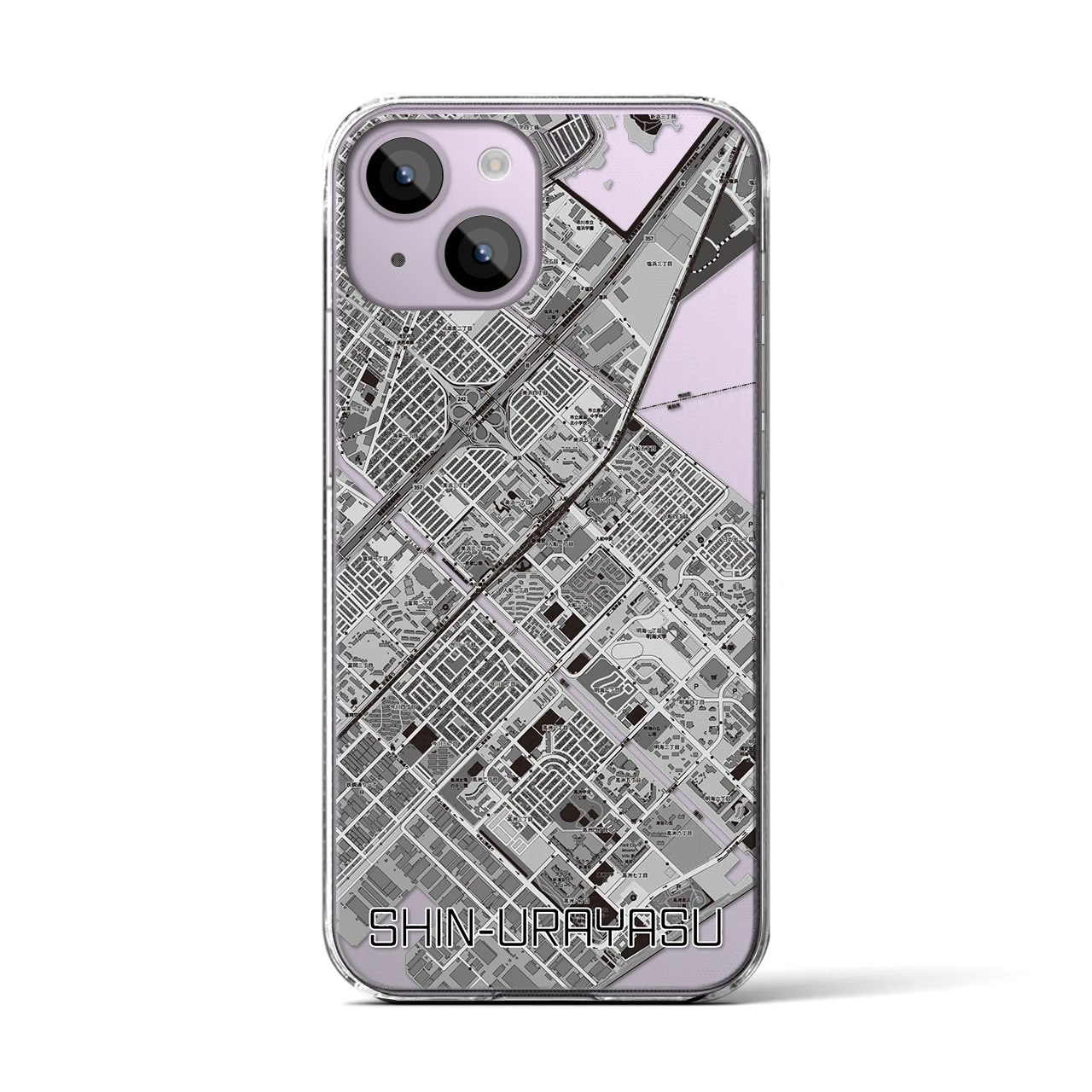 【新浦安(千葉県)】地図柄iPhoneケース(クリアタイプ)