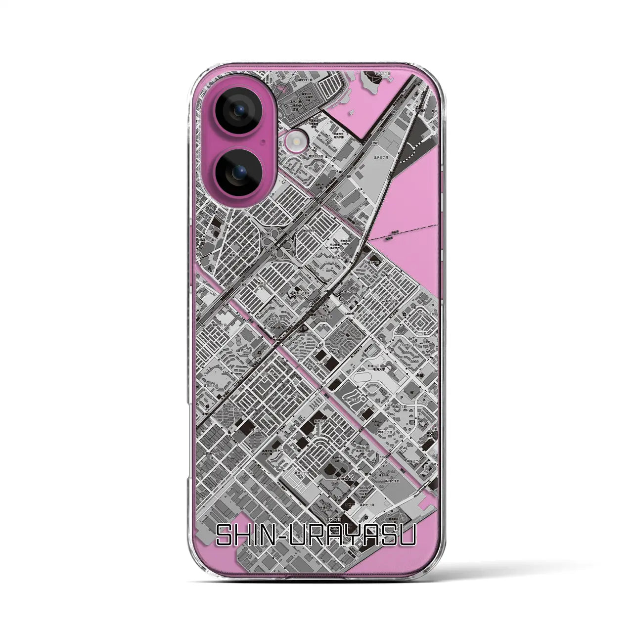 【新浦安(千葉県)】地図柄iPhoneケース(クリアタイプ)