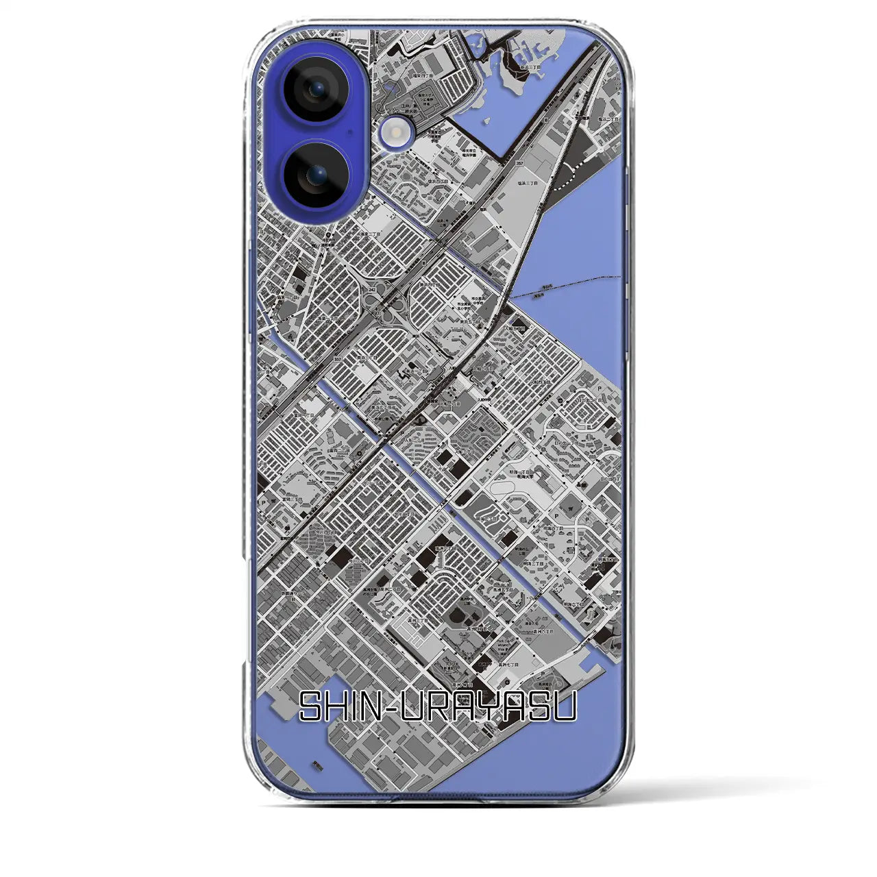 【新浦安(千葉県)】地図柄iPhoneケース(クリアタイプ)