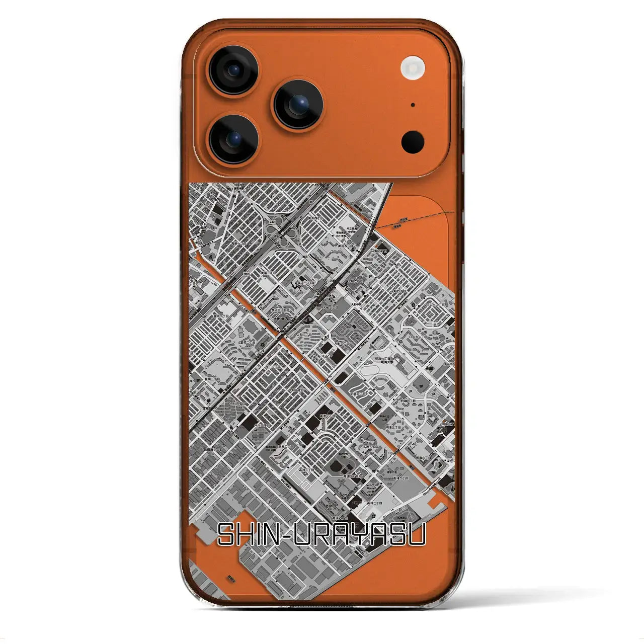 【新浦安(千葉県)】地図柄iPhoneケース(クリアタイプ)