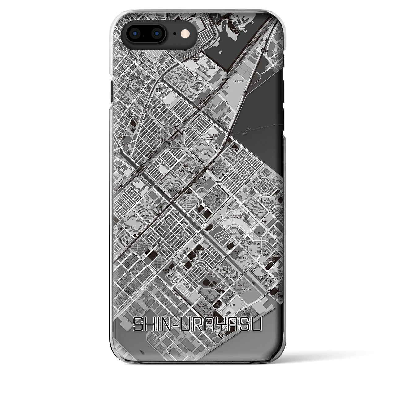 【新浦安(千葉県)】地図柄iPhoneケース(クリアタイプ)