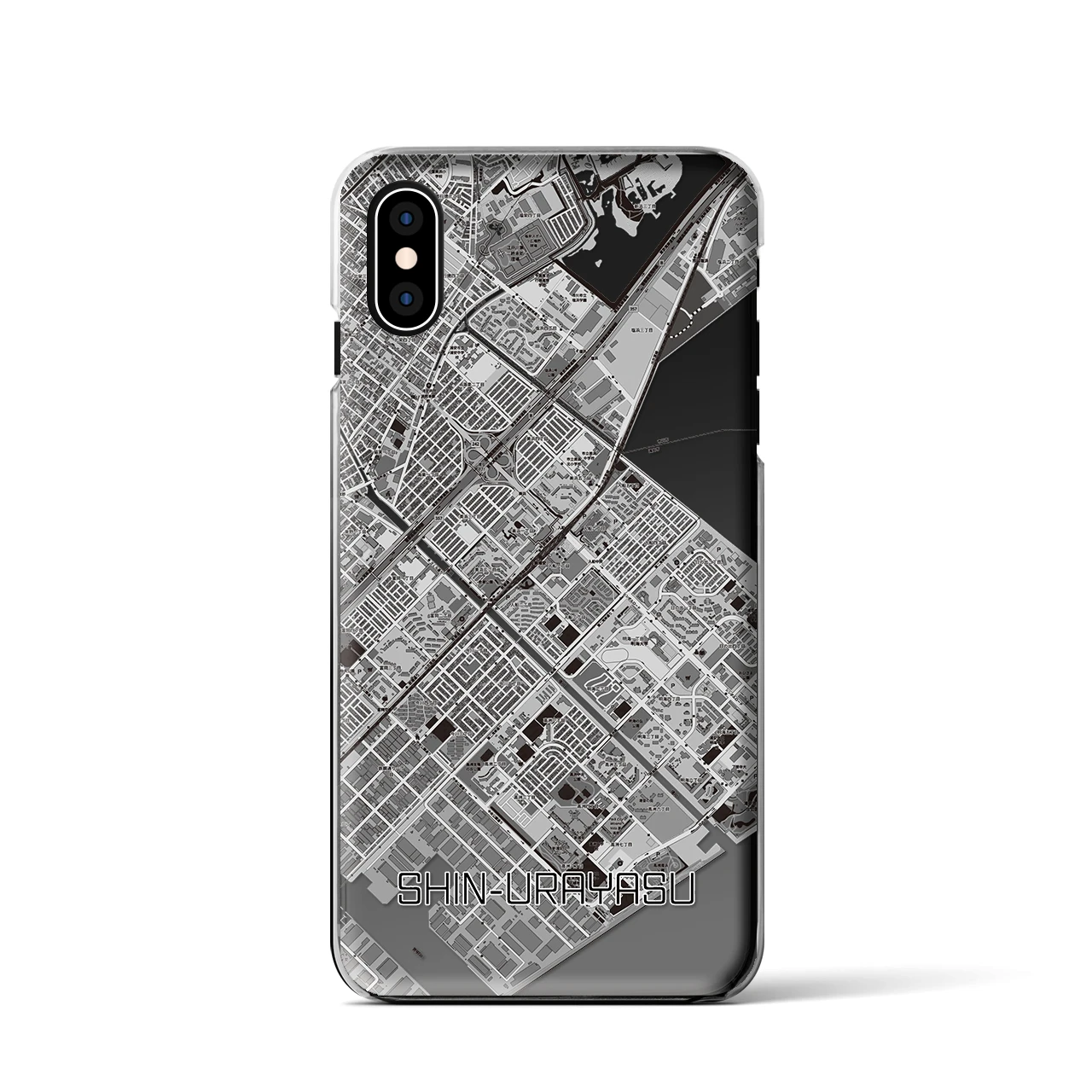 【新浦安(千葉県)】地図柄iPhoneケース(クリアタイプ)