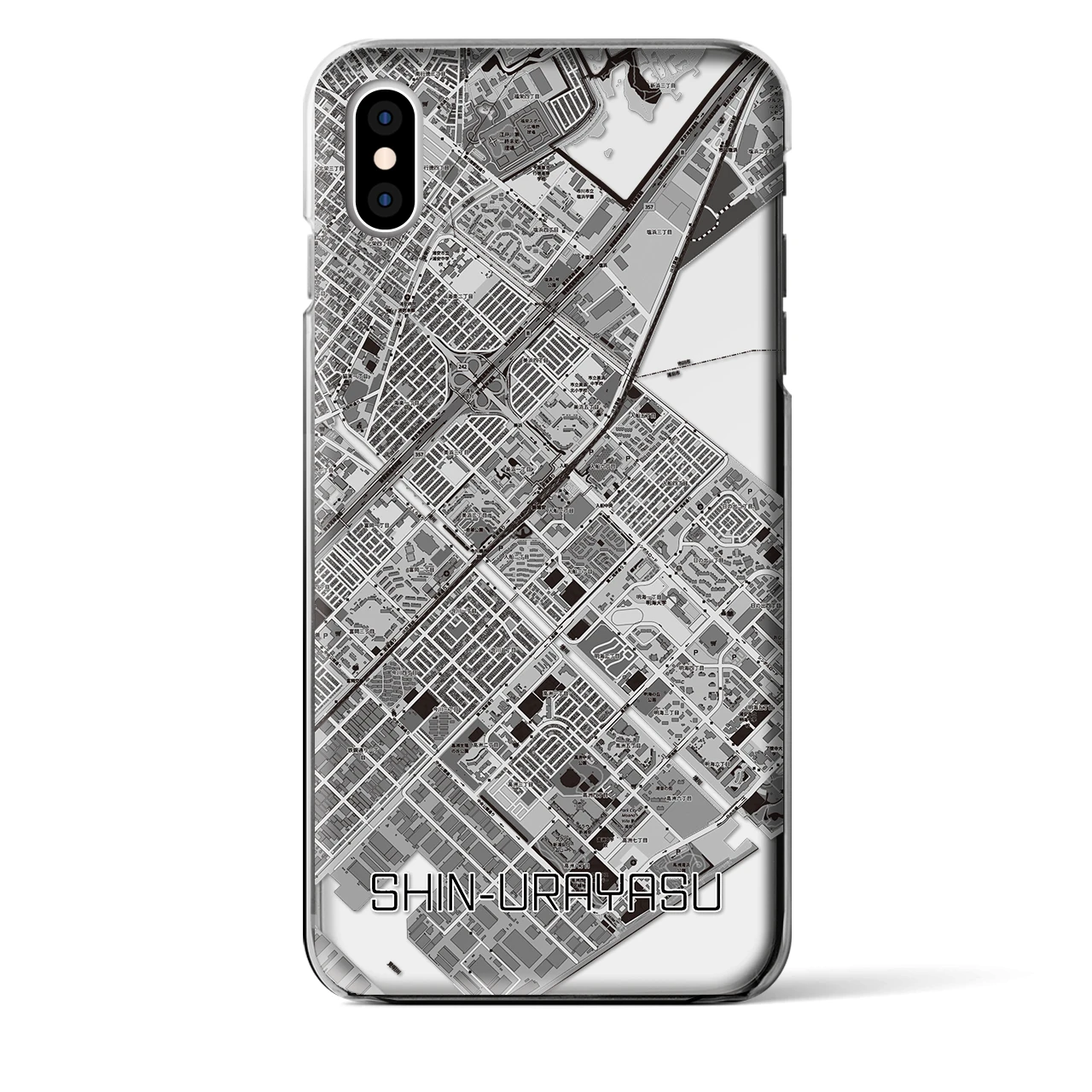 【新浦安(千葉県)】地図柄iPhoneケース(クリアタイプ)