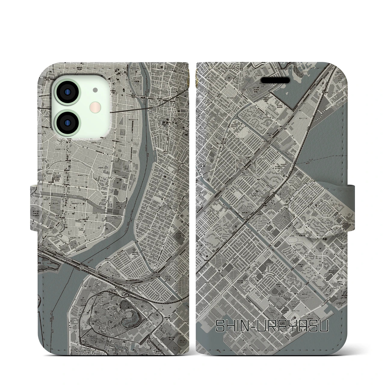 【新浦安(千葉県)】地図柄iPhoneケース(手帳タイプ)