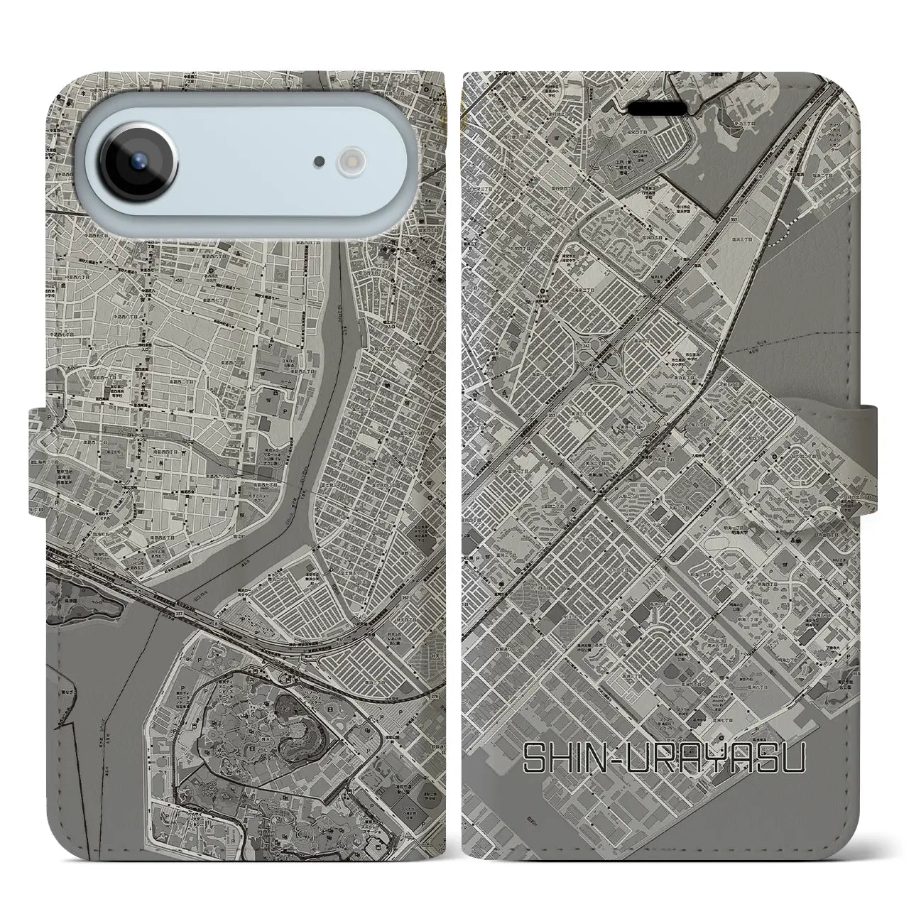 【新浦安(千葉県)】地図柄iPhoneケース(手帳タイプ)