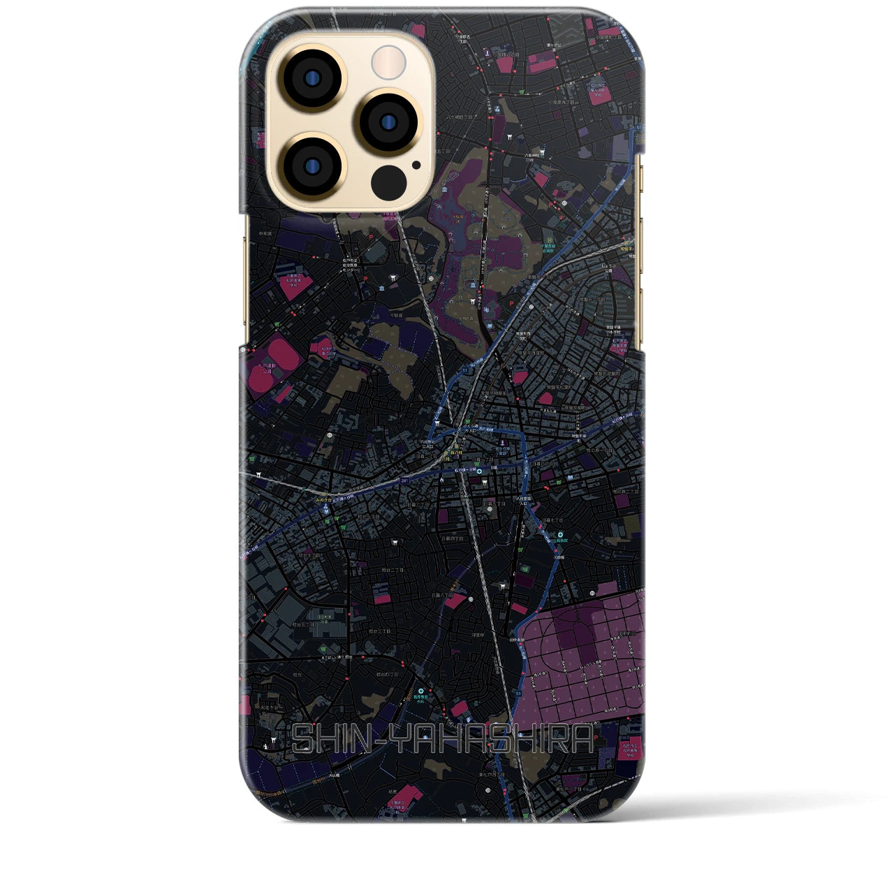 【新八柱(千葉県)】地図柄iPhoneケース(バックカバータイプ)
