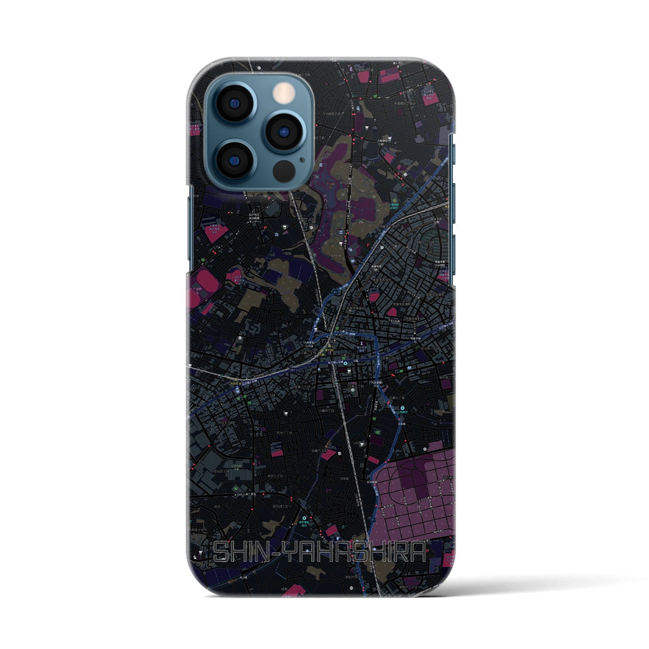 【新八柱(千葉県)】地図柄iPhoneケース(バックカバータイプ)