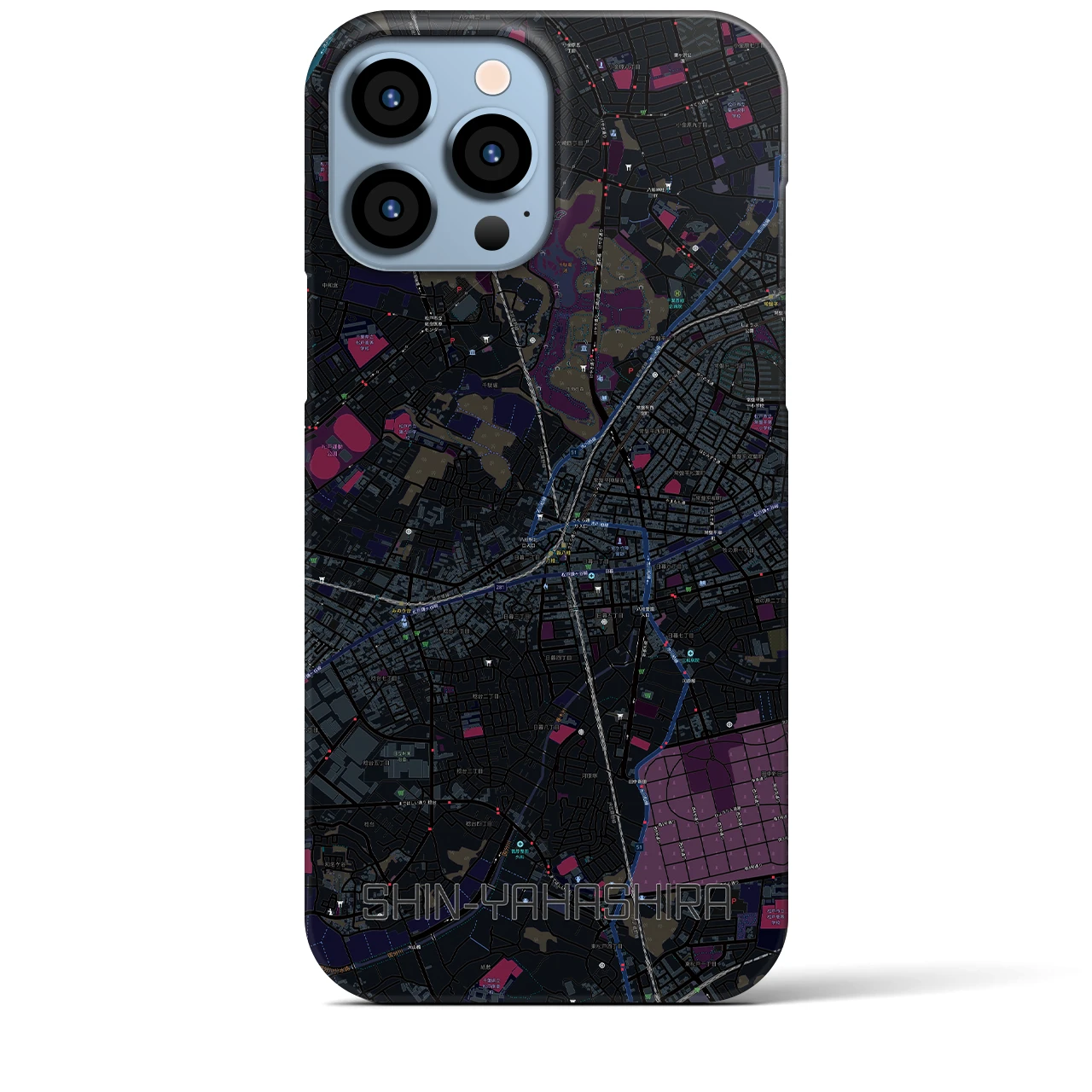 【新八柱(千葉県)】地図柄iPhoneケース(バックカバータイプ)