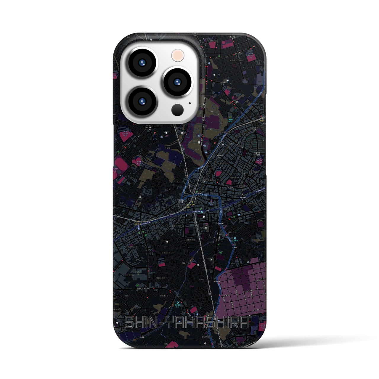 【新八柱(千葉県)】地図柄iPhoneケース(バックカバータイプ)