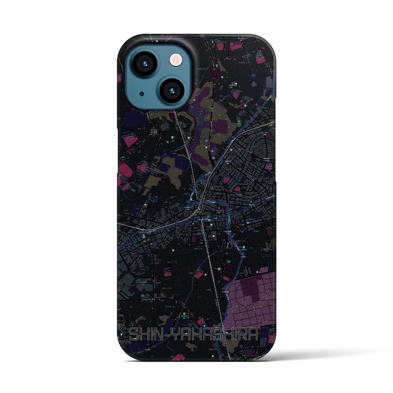 【新八柱(千葉県)】地図柄iPhoneケース(バックカバータイプ)