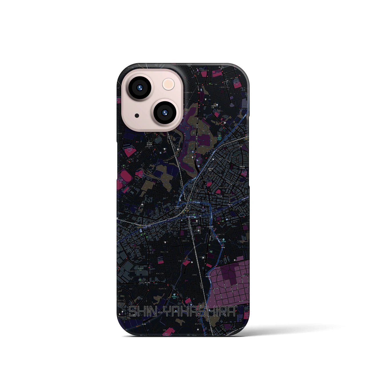 【新八柱(千葉県)】地図柄iPhoneケース(バックカバータイプ)