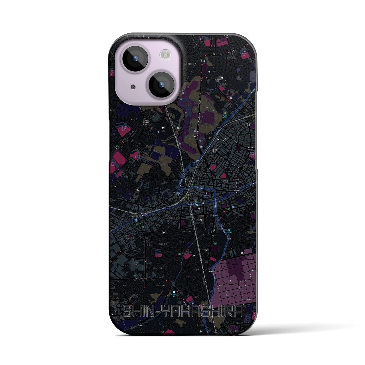 【新八柱(千葉県)】地図柄iPhoneケース(バックカバータイプ)