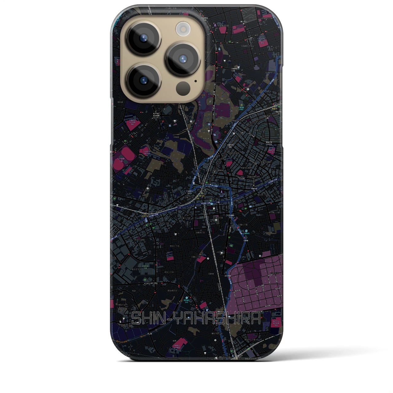 【新八柱(千葉県)】地図柄iPhoneケース(バックカバータイプ)