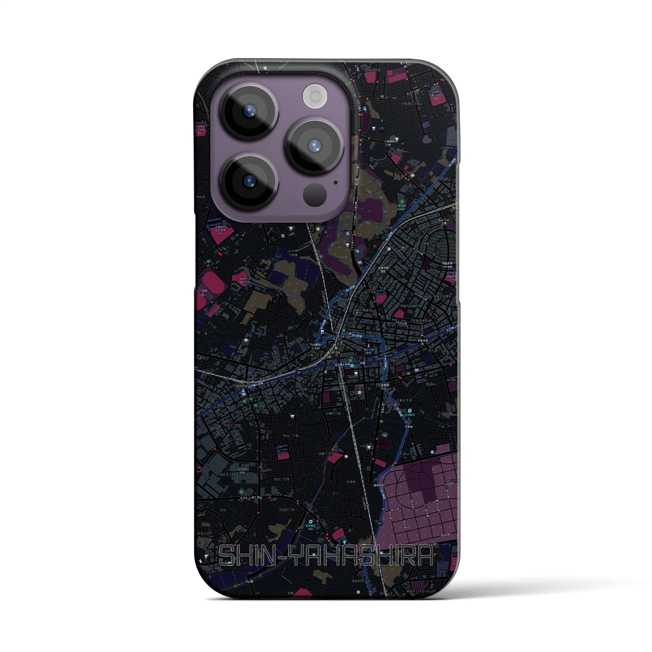 【新八柱(千葉県)】地図柄iPhoneケース(バックカバータイプ)
