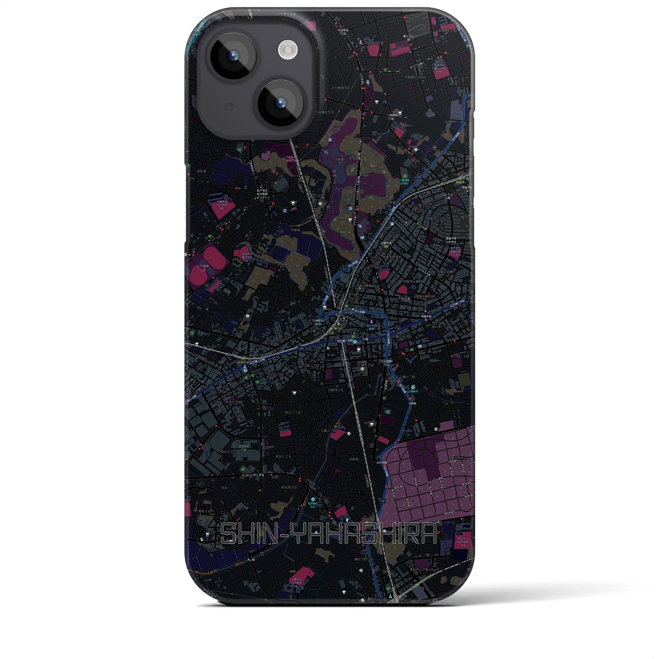 【新八柱(千葉県)】地図柄iPhoneケース(バックカバータイプ)