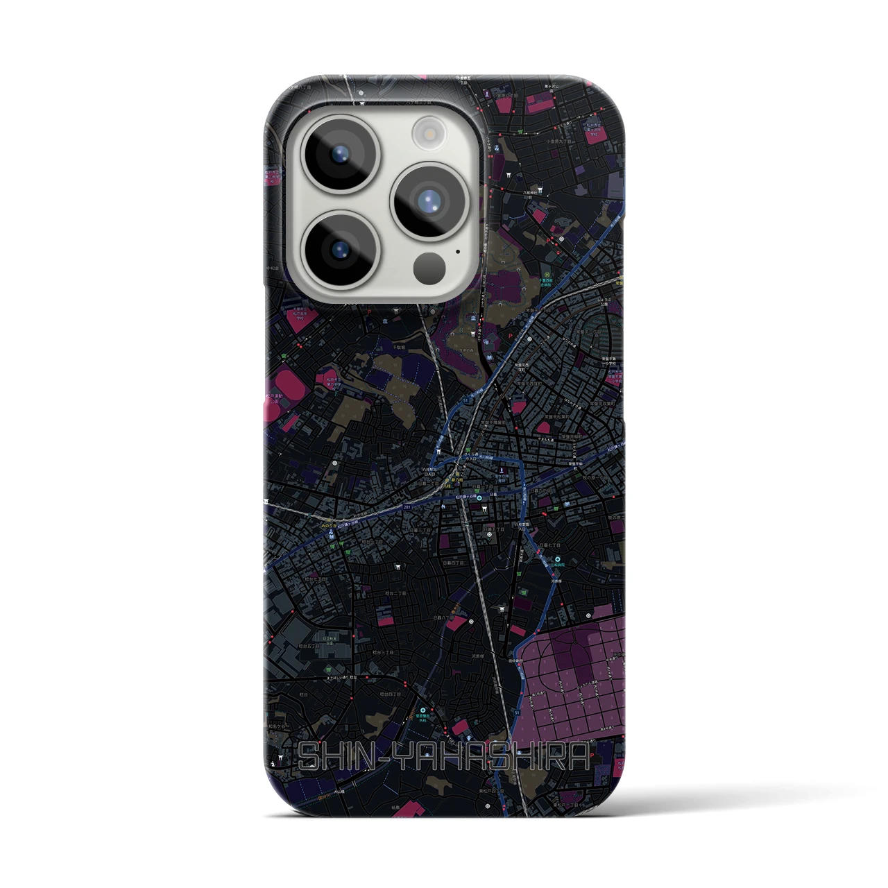 【新八柱(千葉県)】地図柄iPhoneケース(バックカバータイプ)