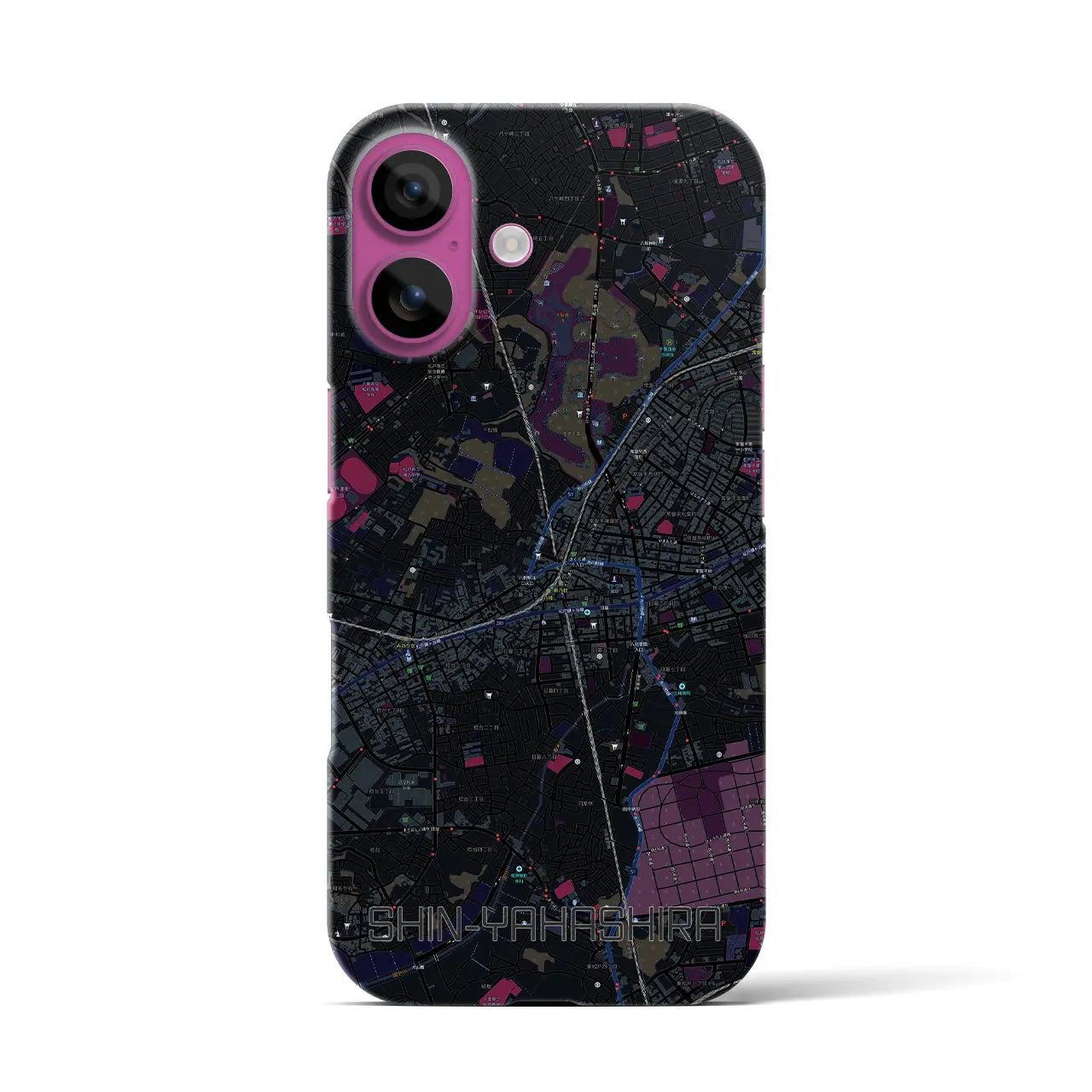 【新八柱(千葉県)】地図柄iPhoneケース(バックカバータイプ)