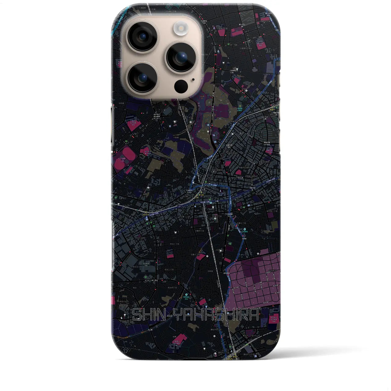 【新八柱(千葉県)】地図柄iPhoneケース(バックカバータイプ)
