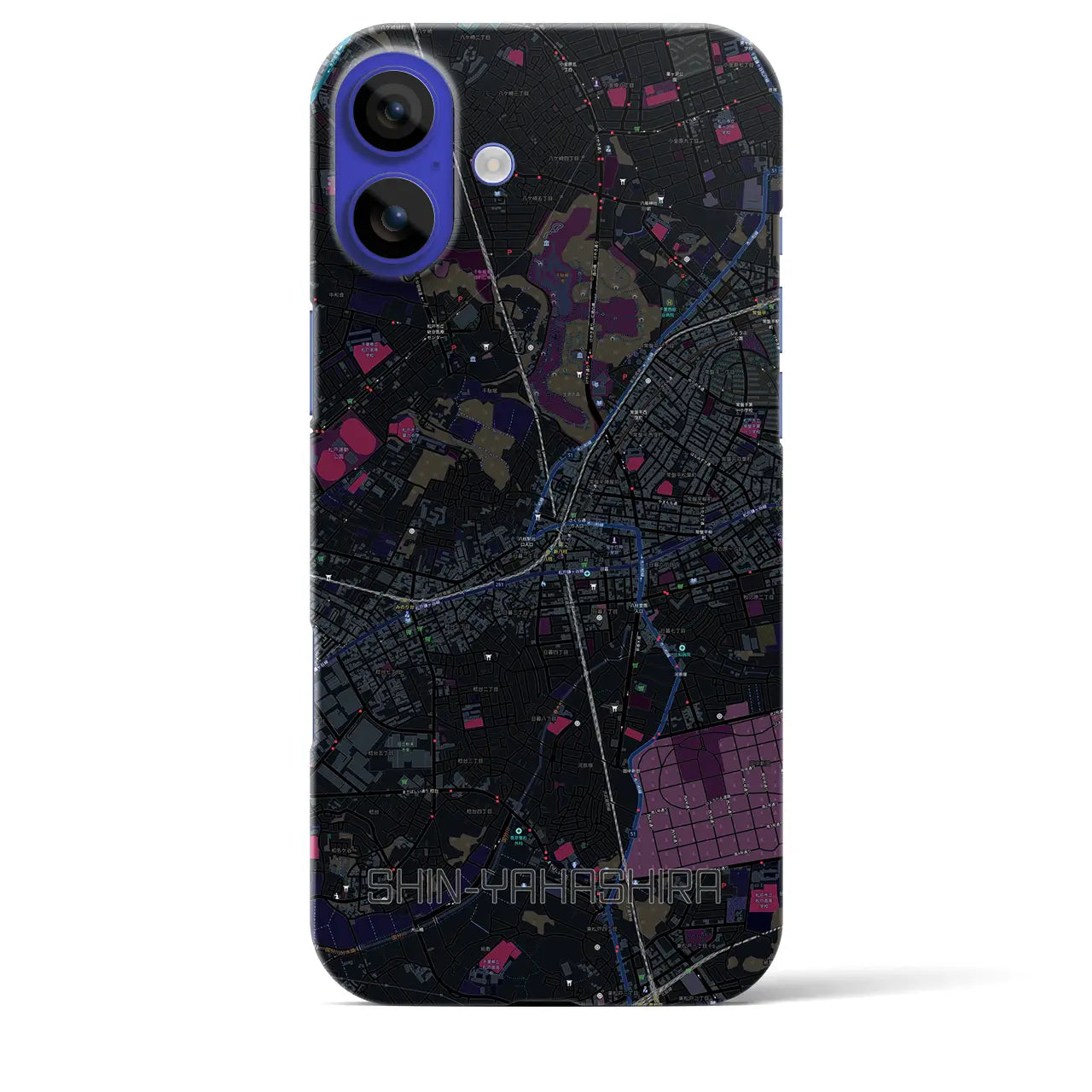 【新八柱(千葉県)】地図柄iPhoneケース(バックカバータイプ)