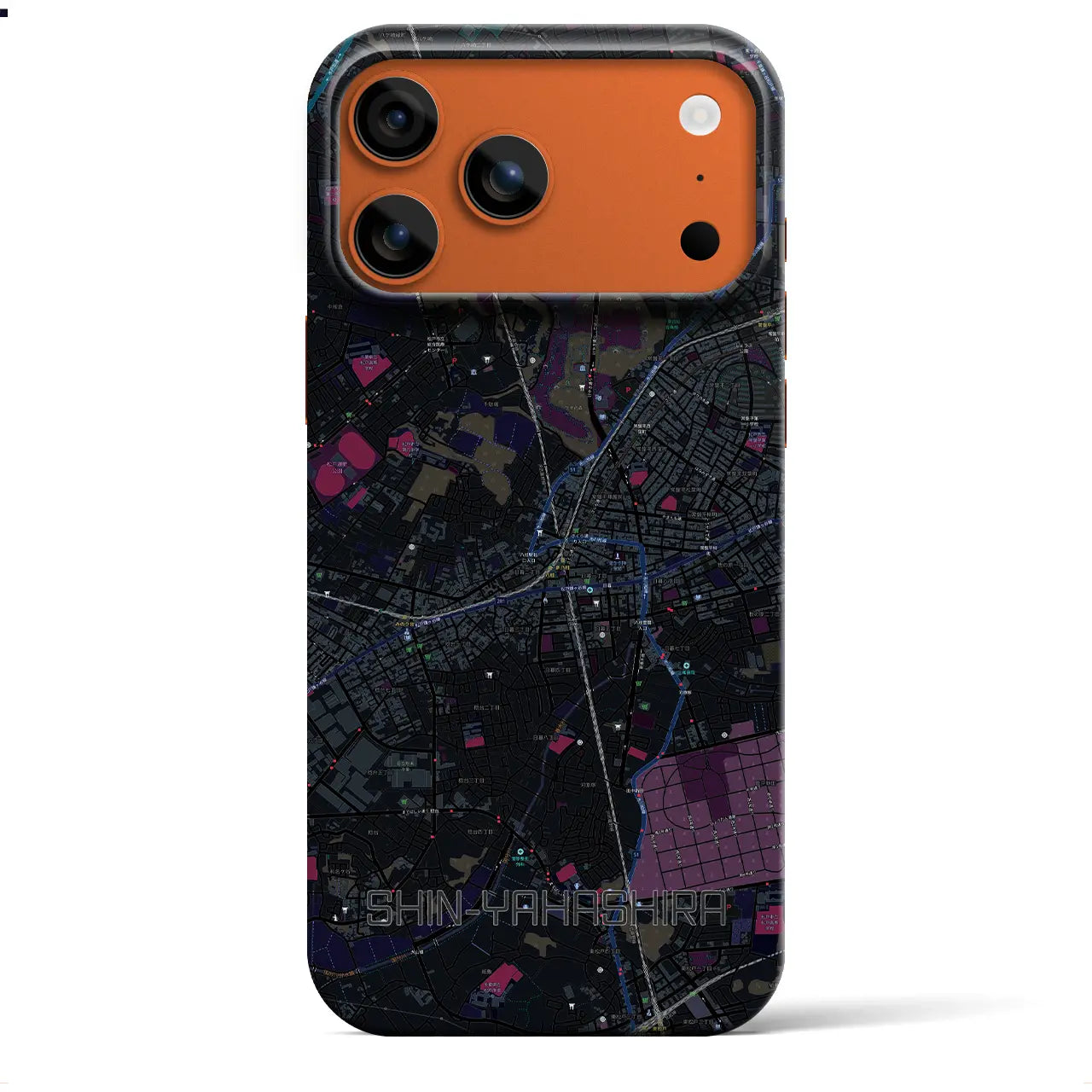 【新八柱(千葉県)】地図柄iPhoneケース(バックカバータイプ)