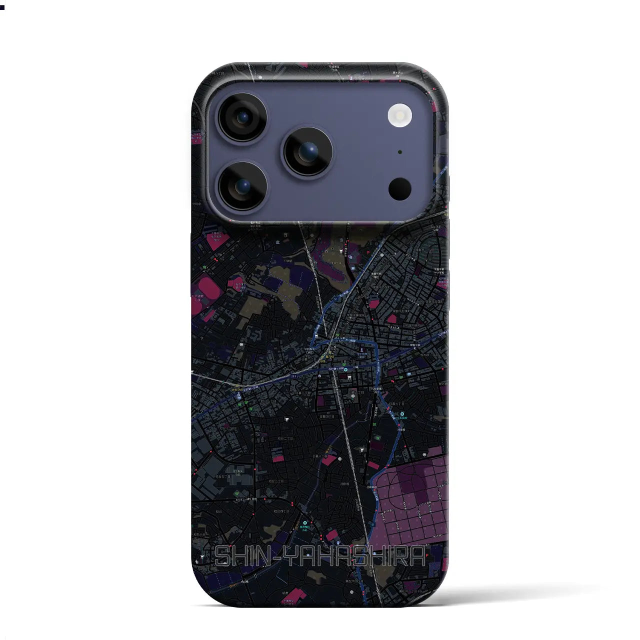 【新八柱(千葉県)】地図柄iPhoneケース(バックカバータイプ)