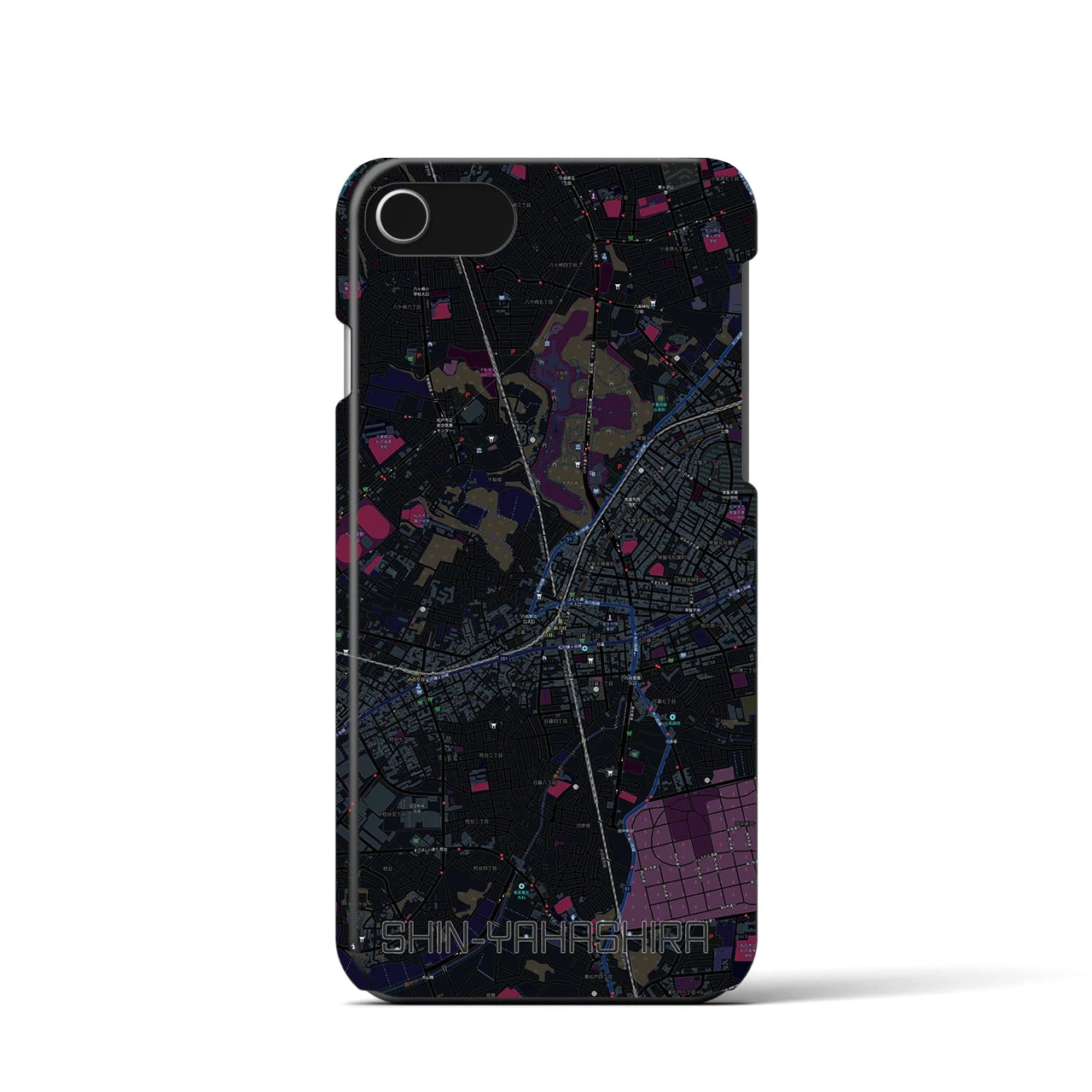 【新八柱(千葉県)】地図柄iPhoneケース(バックカバータイプ)