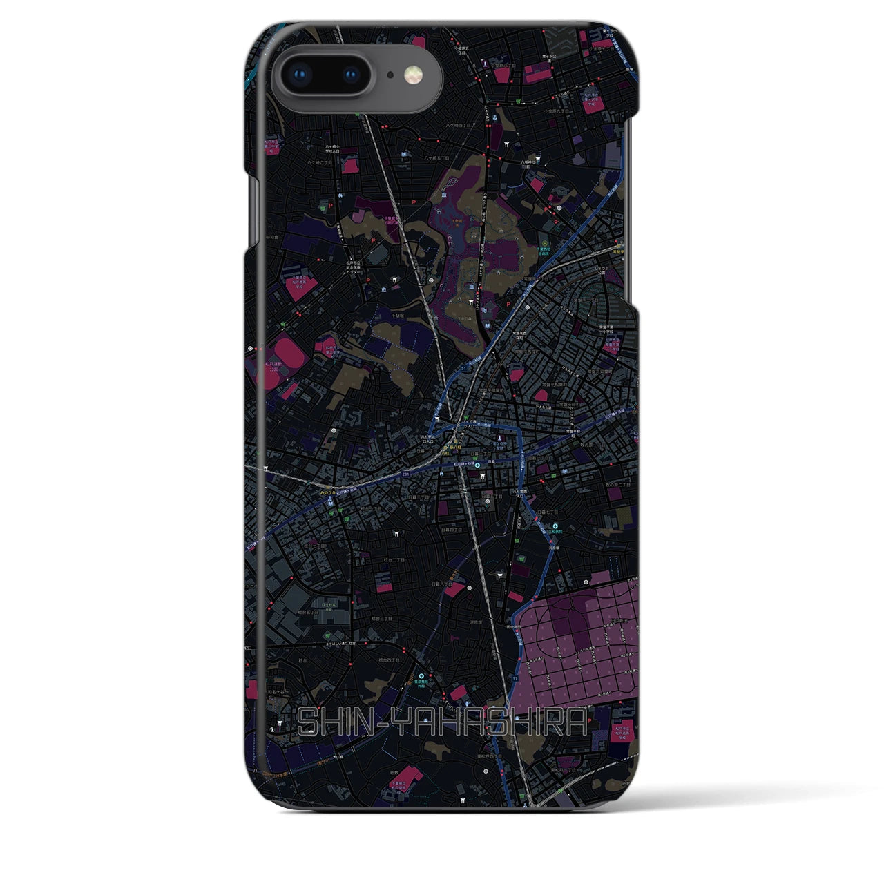 【新八柱(千葉県)】地図柄iPhoneケース(バックカバータイプ)