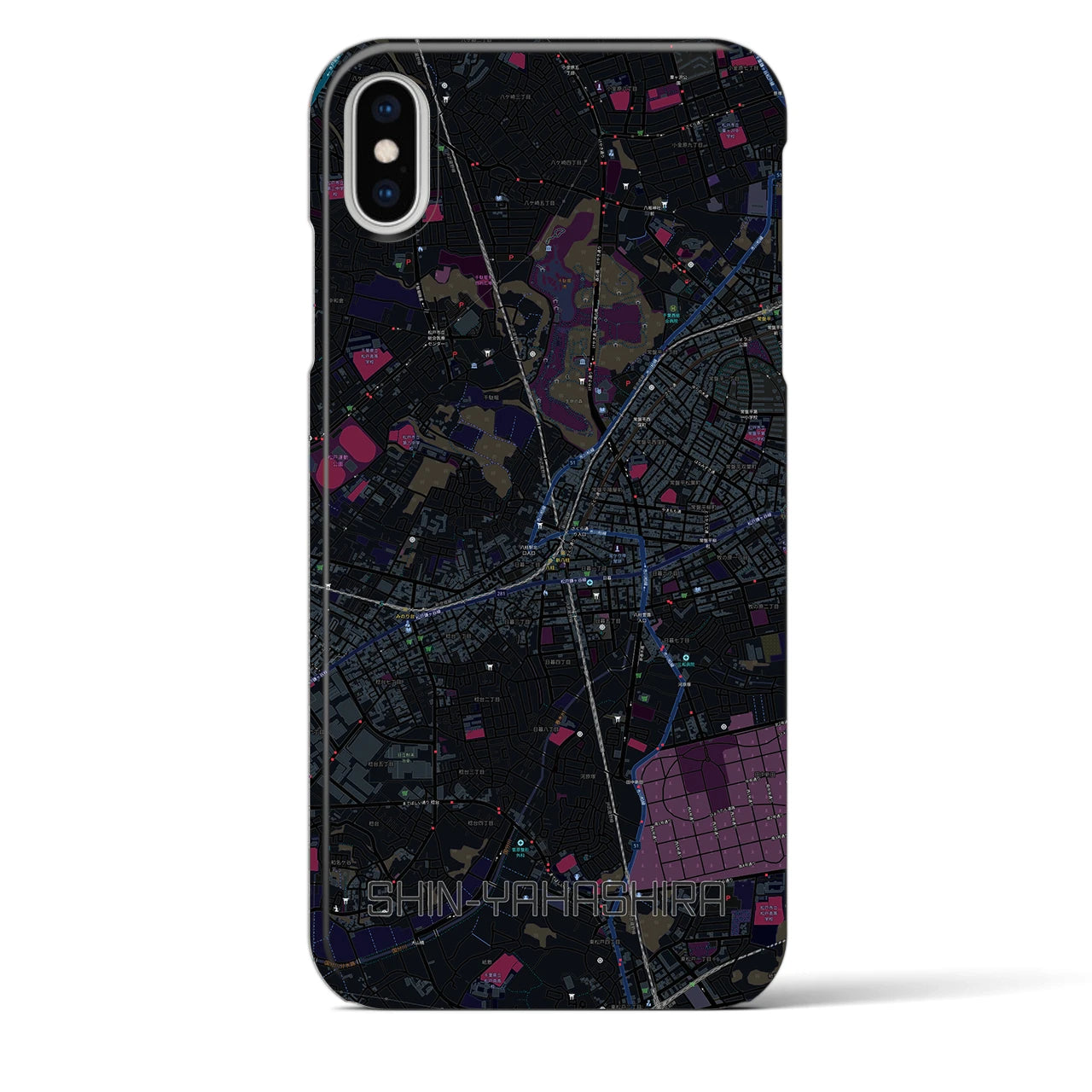 【新八柱(千葉県)】地図柄iPhoneケース(バックカバータイプ)