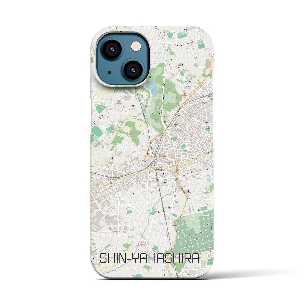 【新八柱(千葉県)】地図柄iPhoneケース(バックカバータイプ)