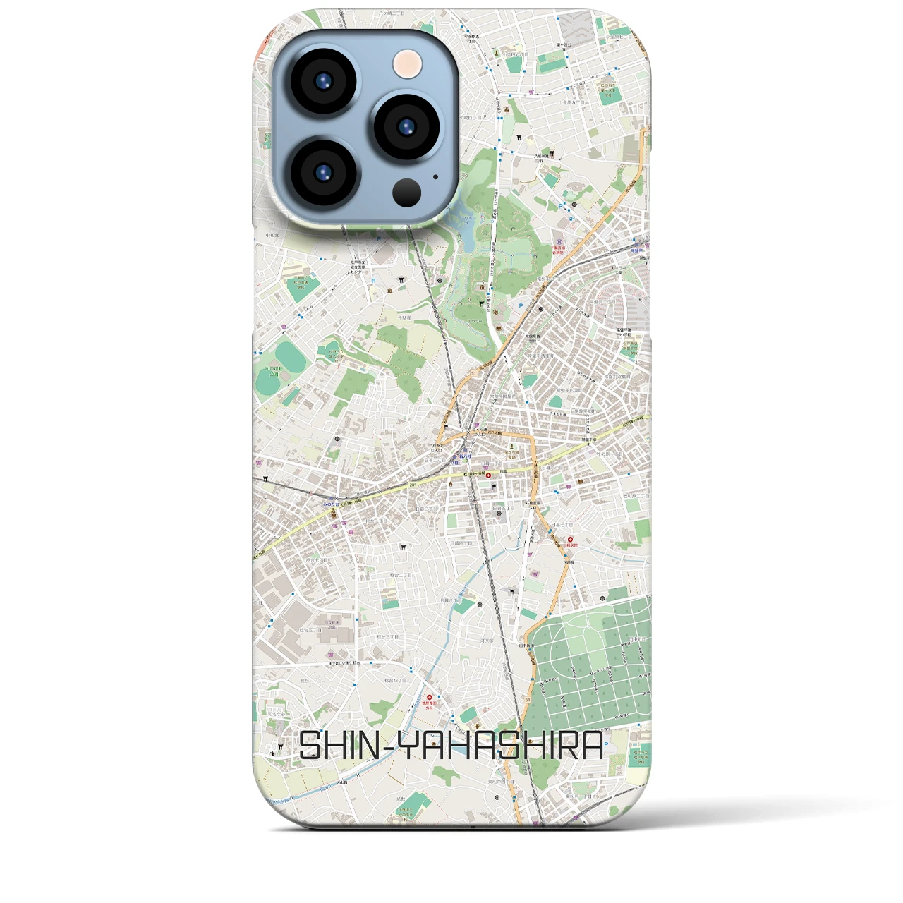 【新八柱(千葉県)】地図柄iPhoneケース(バックカバータイプ)