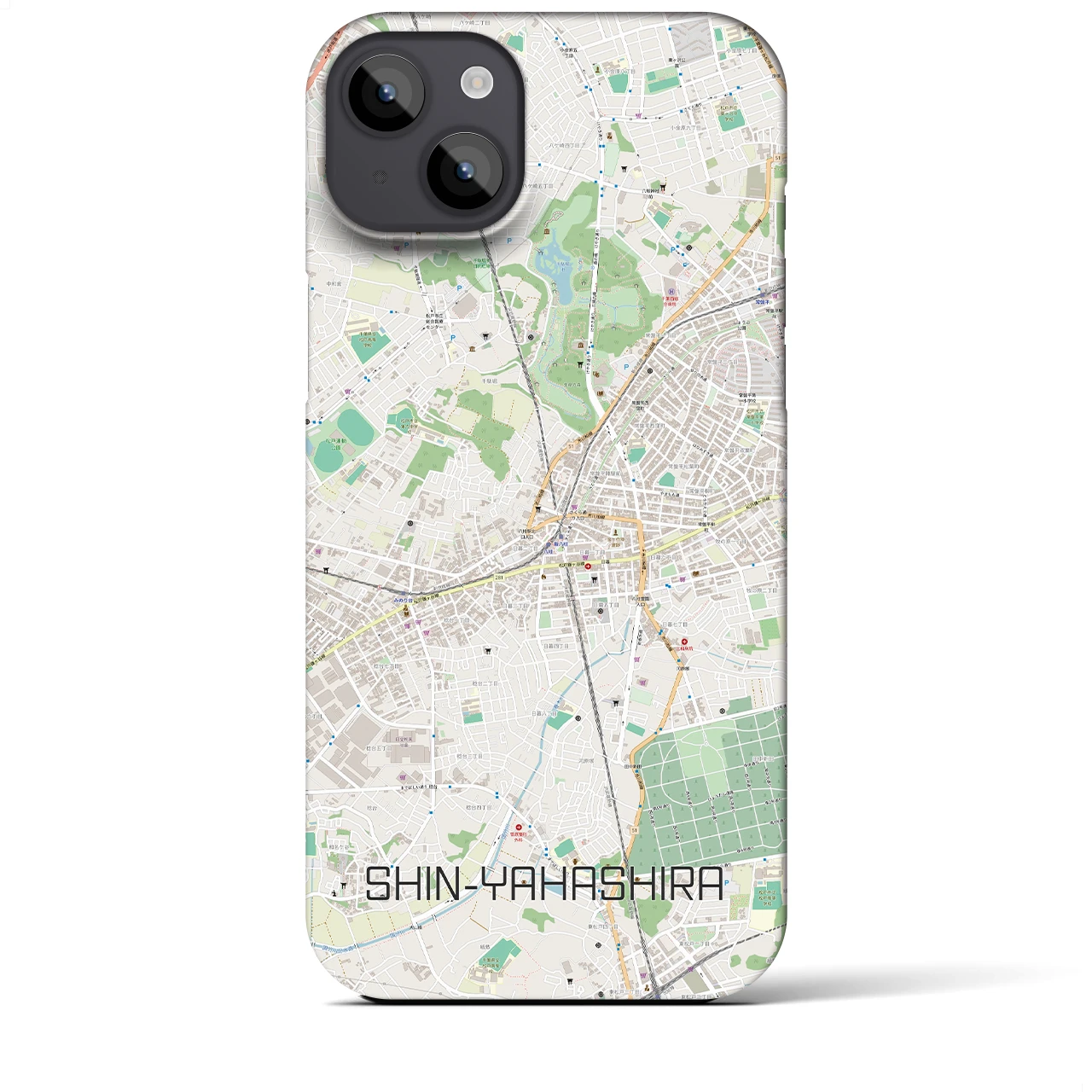 【新八柱(千葉県)】地図柄iPhoneケース(バックカバータイプ)