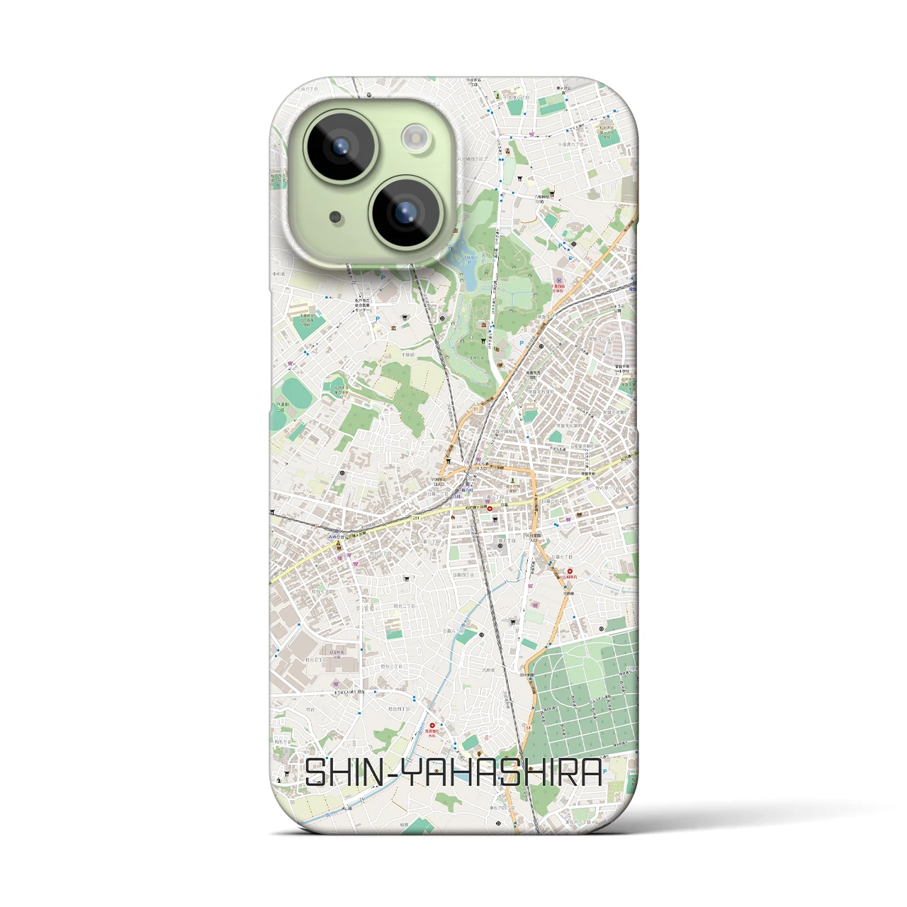 【新八柱(千葉県)】地図柄iPhoneケース(バックカバータイプ)