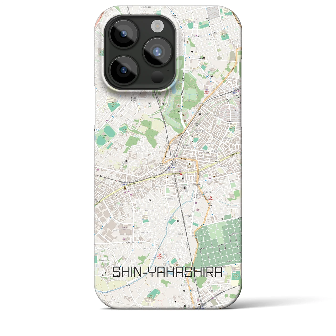 【新八柱(千葉県)】地図柄iPhoneケース(バックカバータイプ)