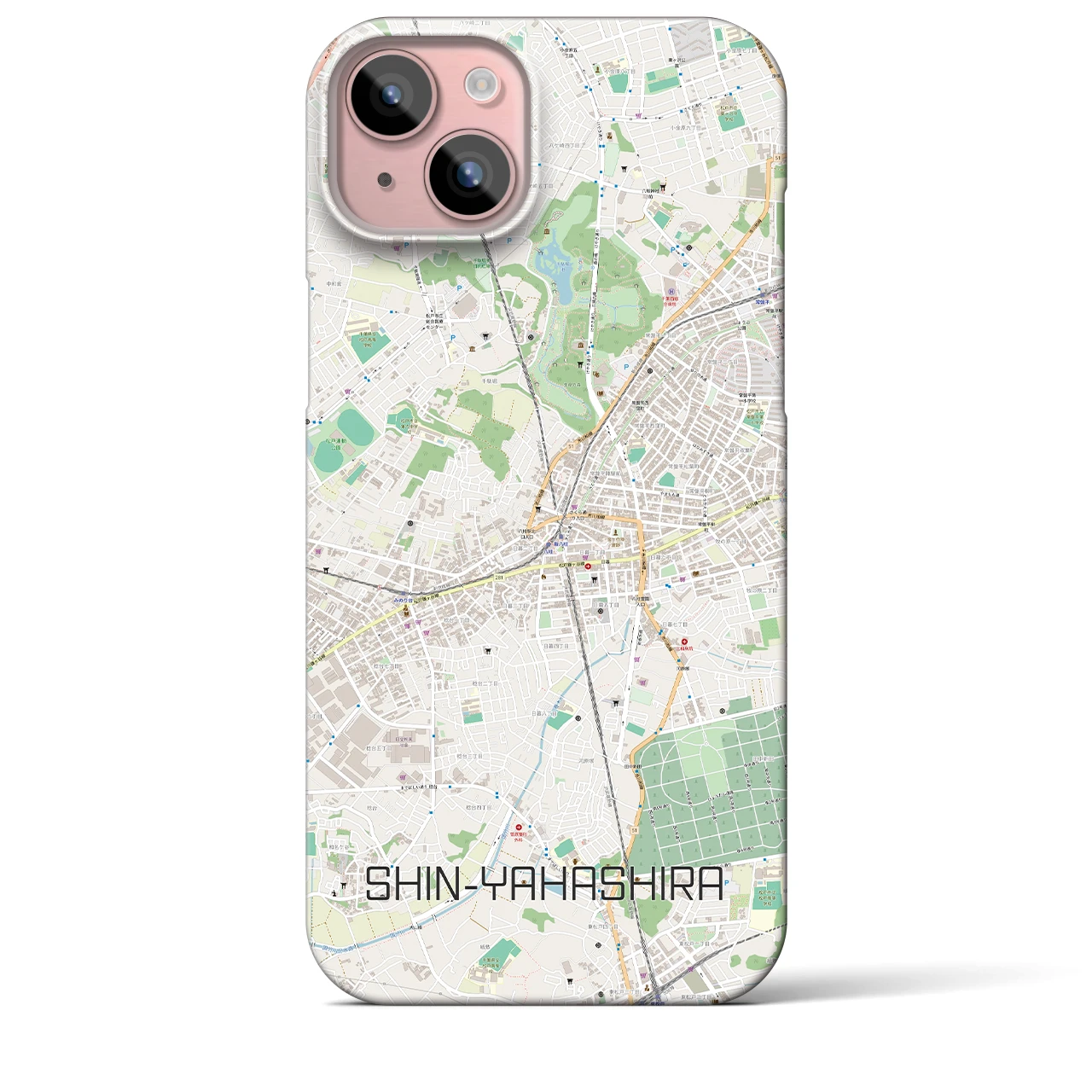 【新八柱(千葉県)】地図柄iPhoneケース(バックカバータイプ)