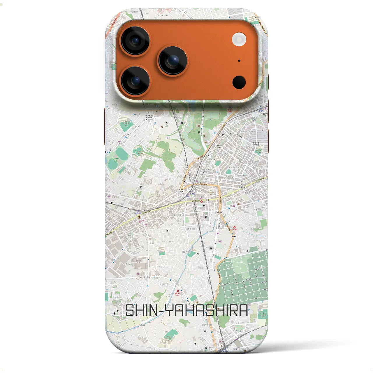 【新八柱(千葉県)】地図柄iPhoneケース(バックカバータイプ)ナチュラル・iPhone 17 Pro Max 用