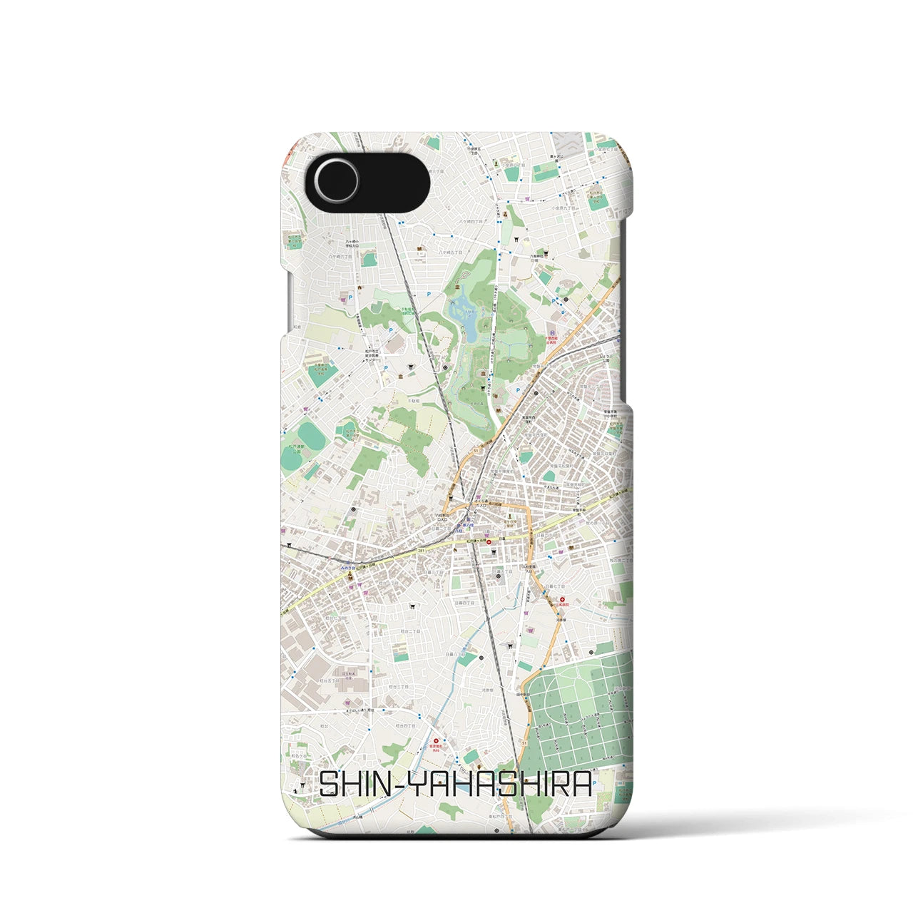 【新八柱(千葉県)】地図柄iPhoneケース(バックカバータイプ)