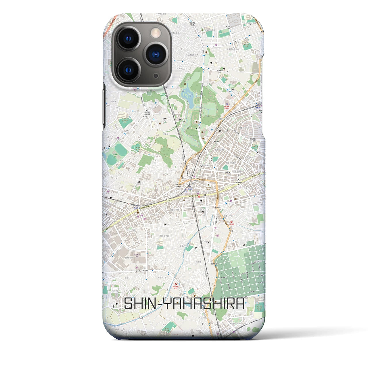 【新八柱(千葉県)】地図柄iPhoneケース(バックカバータイプ)