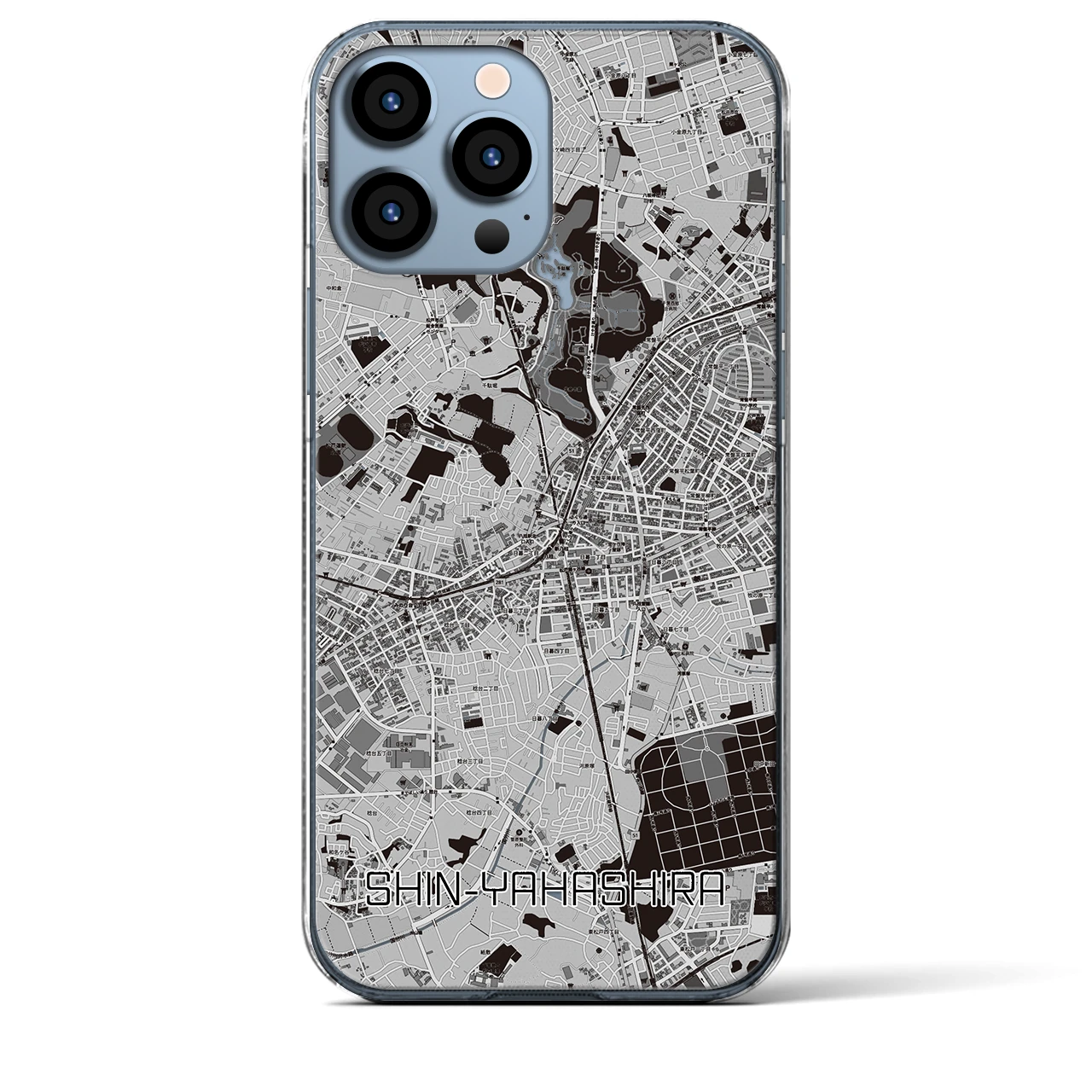 【新八柱(千葉県)】地図柄iPhoneケース(クリアタイプ)