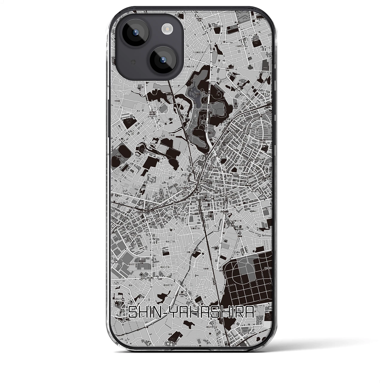 【新八柱(千葉県)】地図柄iPhoneケース(クリアタイプ)