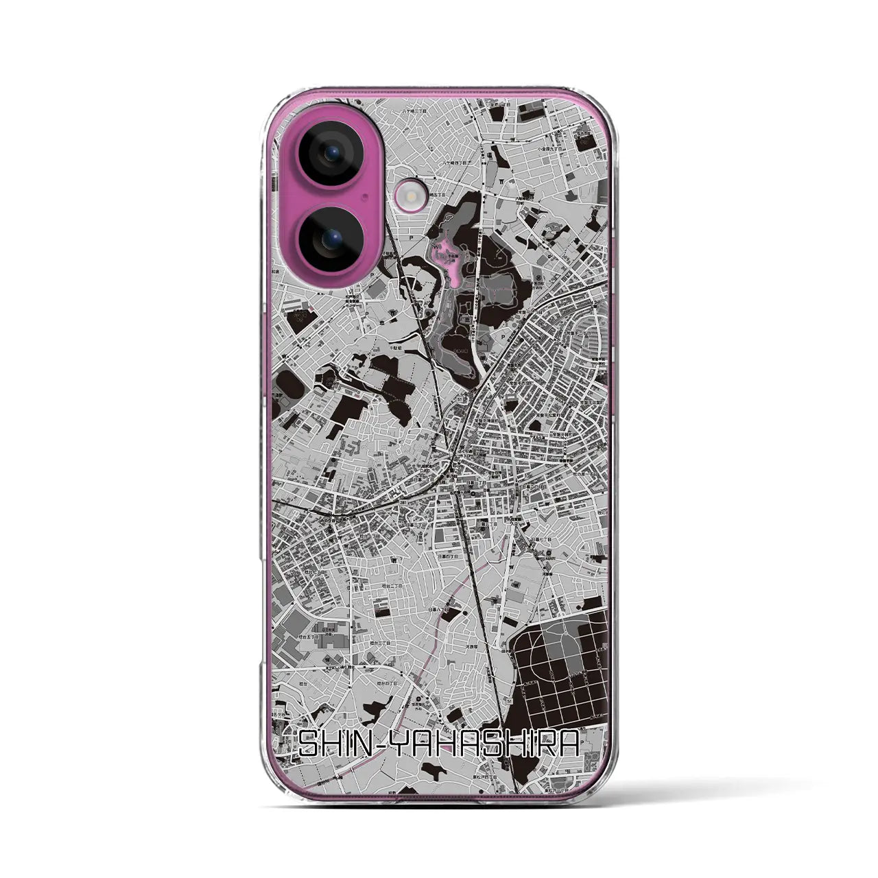 【新八柱(千葉県)】地図柄iPhoneケース(クリアタイプ)