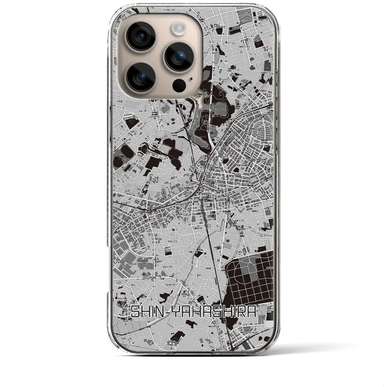 【新八柱(千葉県)】地図柄iPhoneケース(クリアタイプ)