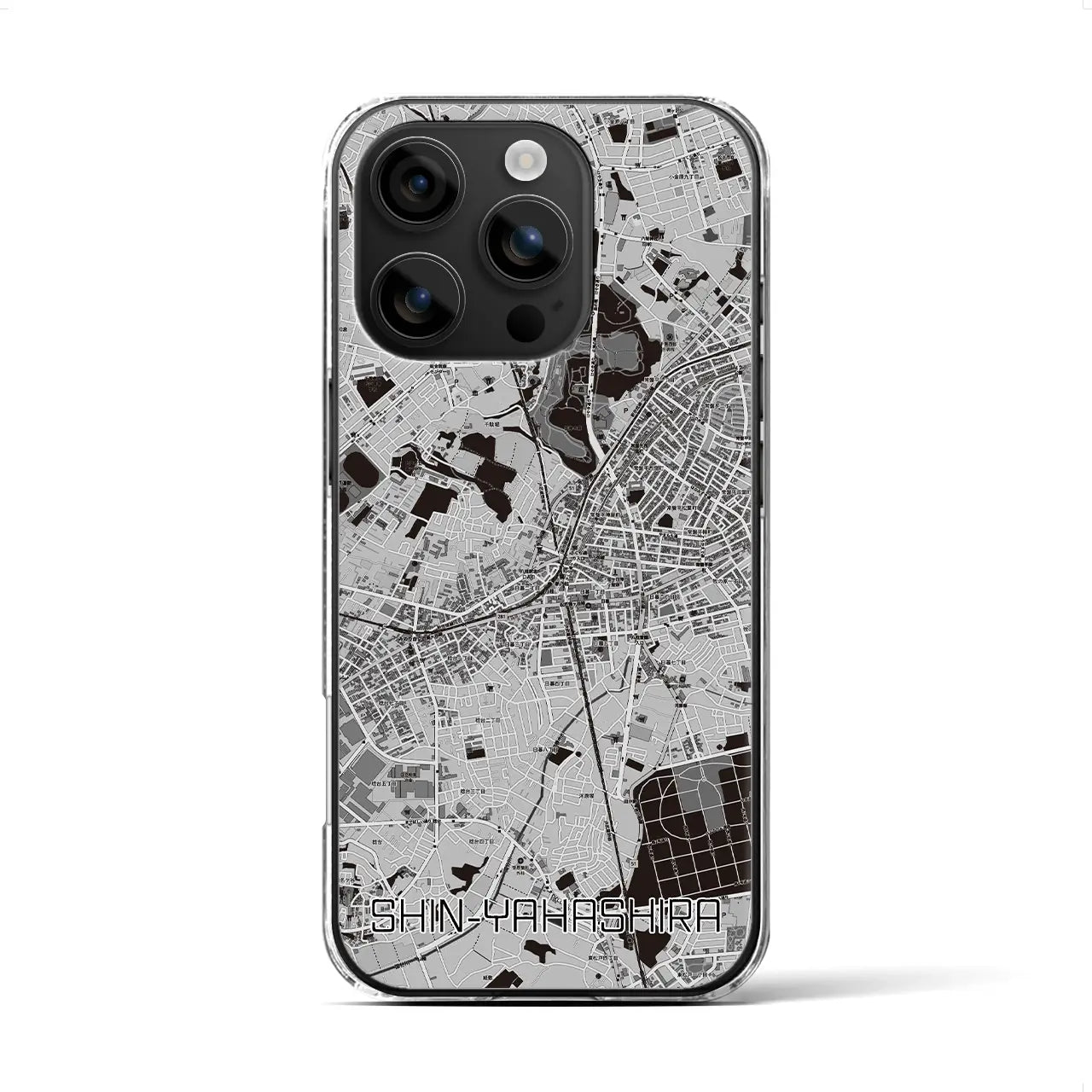【新八柱(千葉県)】地図柄iPhoneケース(クリアタイプ)