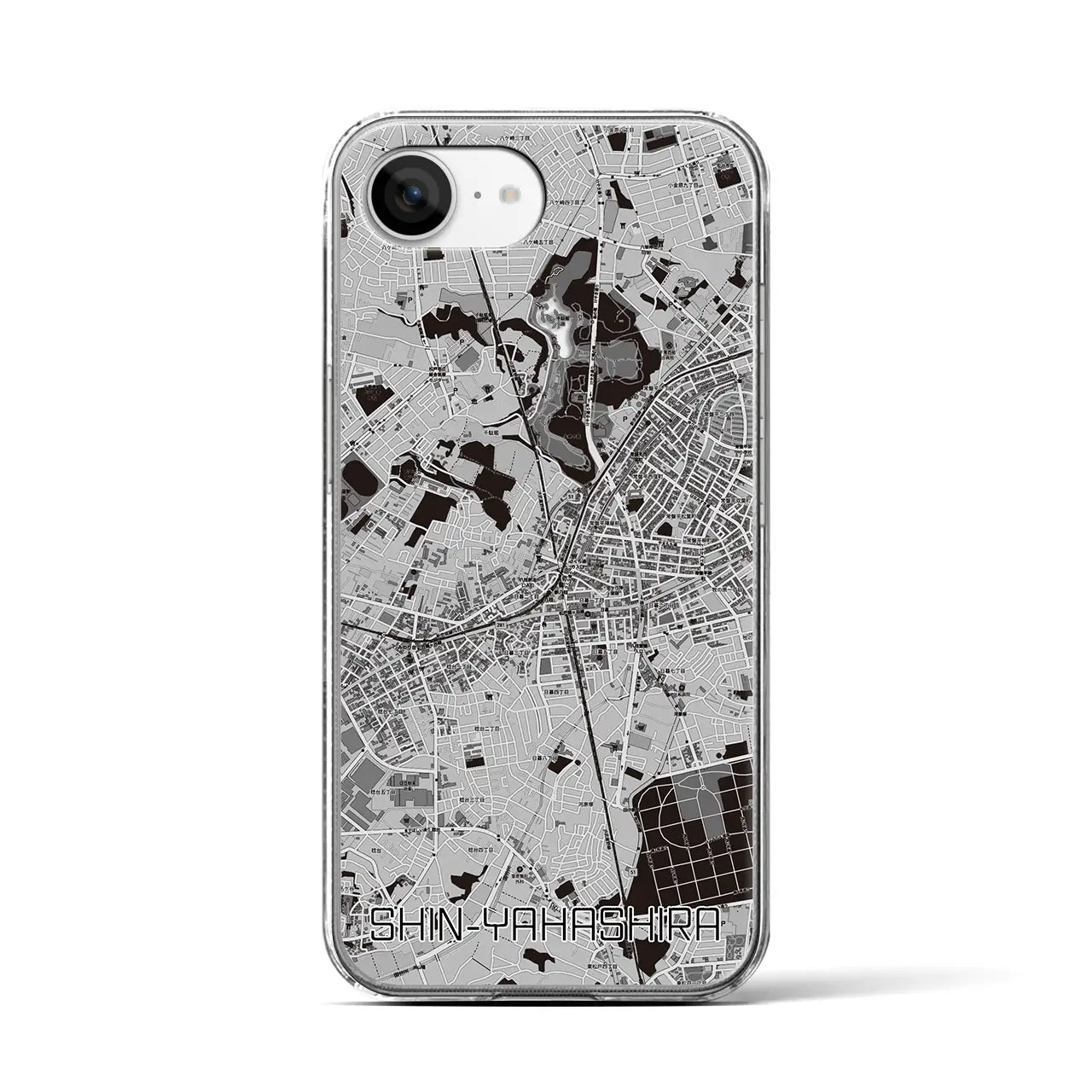 【新八柱(千葉県)】地図柄iPhoneケース(クリアタイプ)