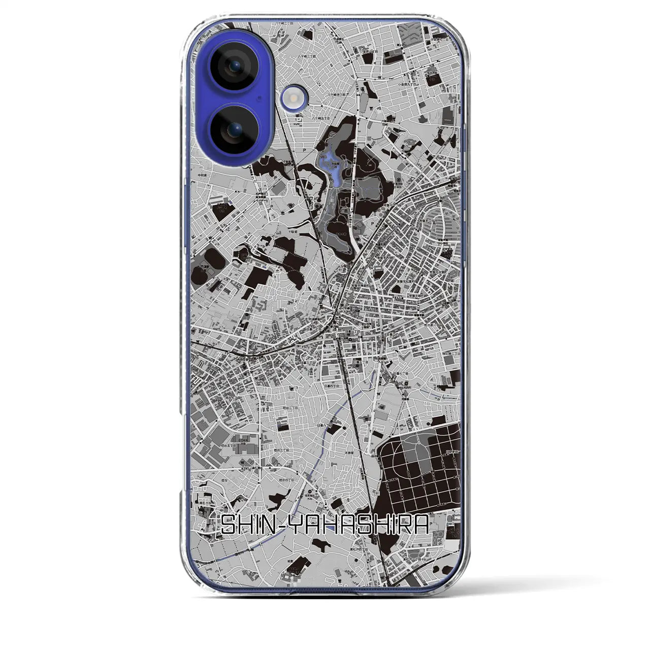 【新八柱(千葉県)】地図柄iPhoneケース(クリアタイプ)