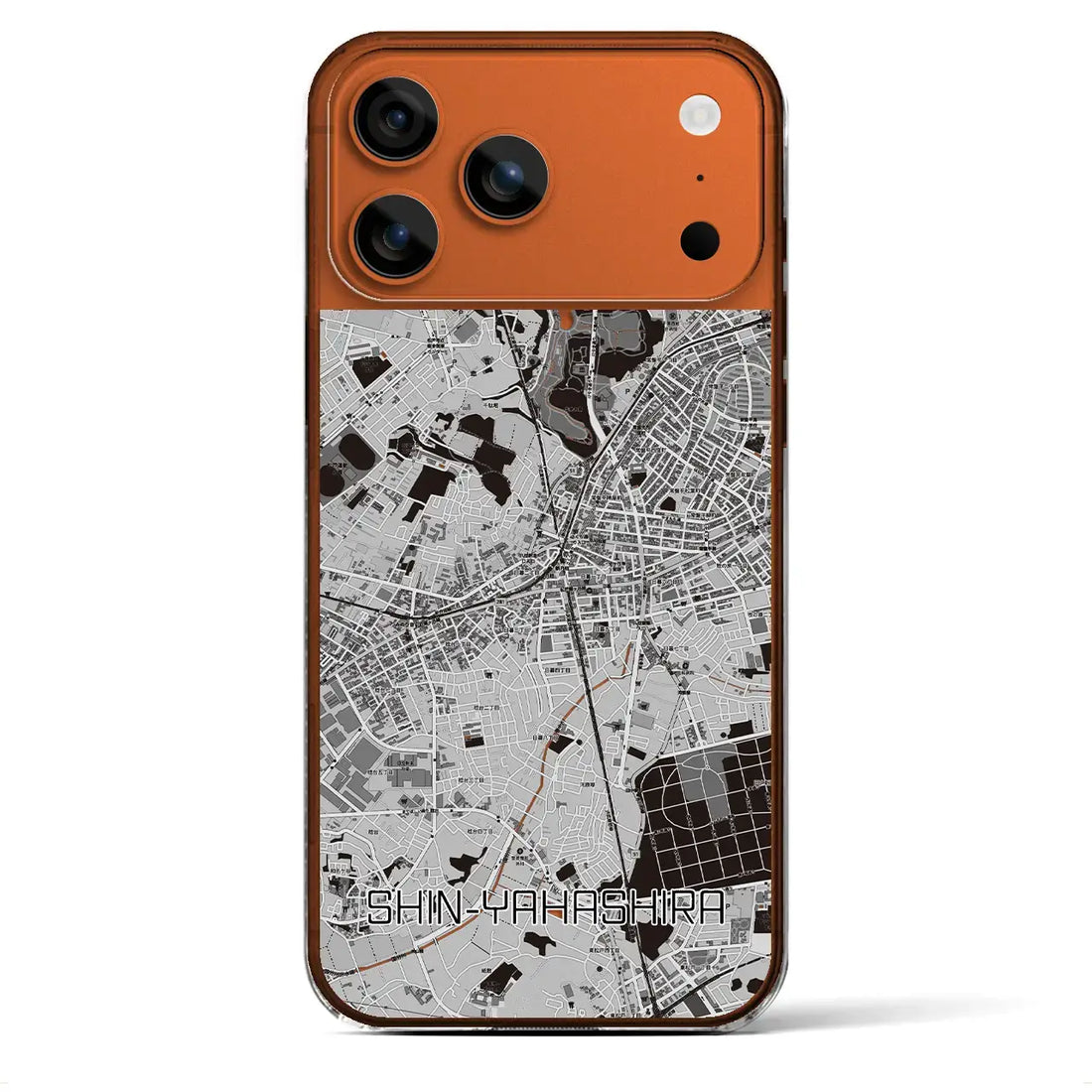 【新八柱(千葉県)】地図柄iPhoneケース(クリアタイプ)