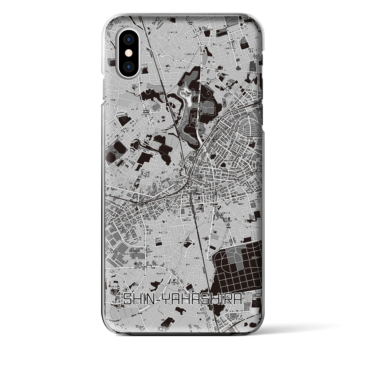 【新八柱(千葉県)】地図柄iPhoneケース(クリアタイプ)