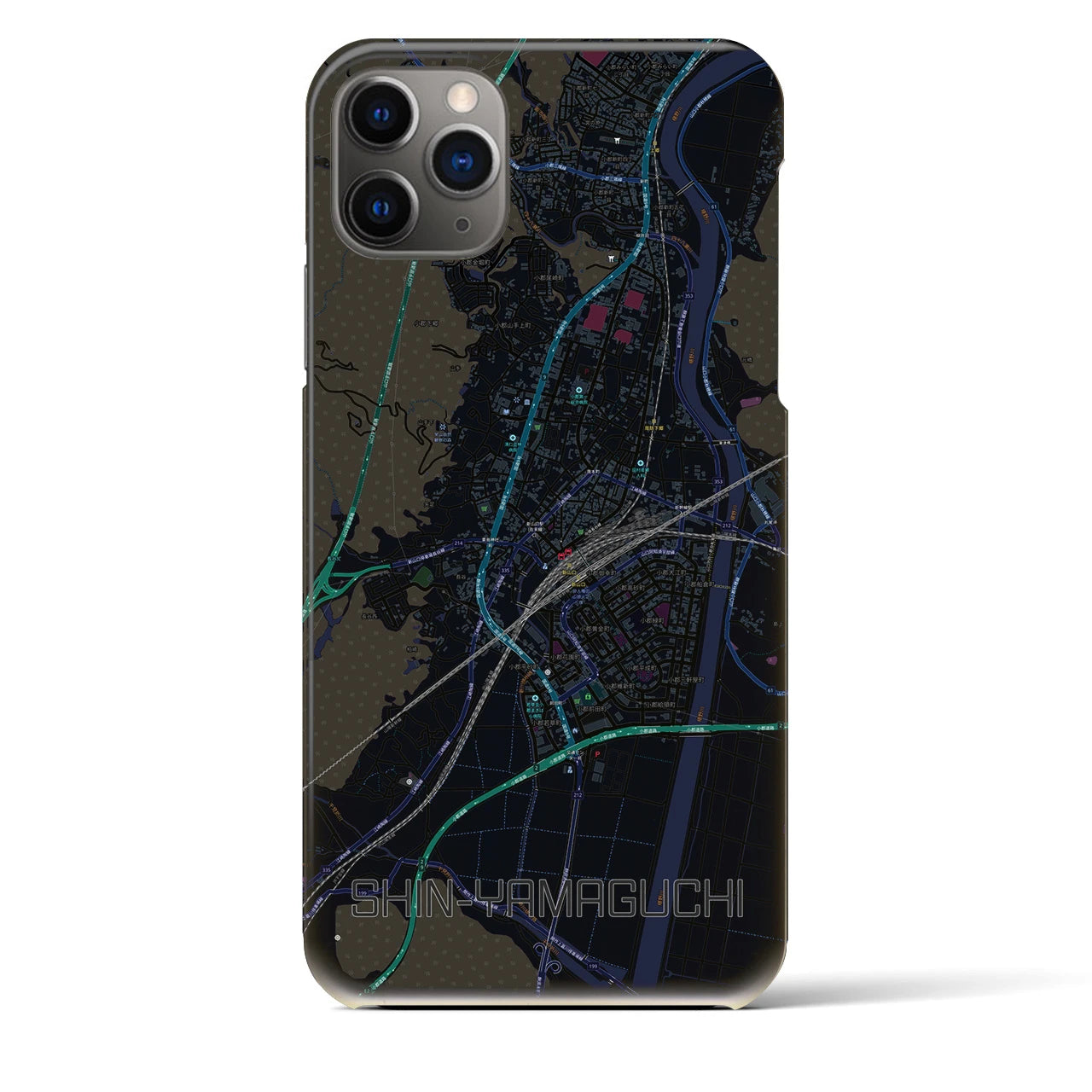 【新山口(山口県)】地図柄iPhoneケース(バックカバータイプ)